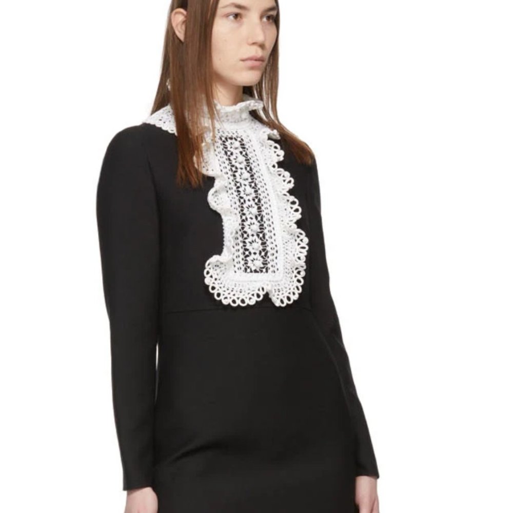 VALENTINO Black Embroidered Dress